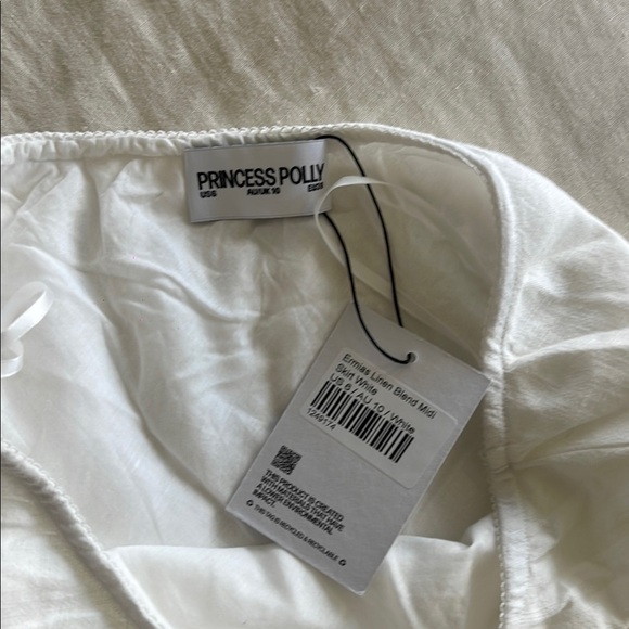 NWT Princess Polly Ermias Linen Blend Midi Skirt White - Picture 2 of 6